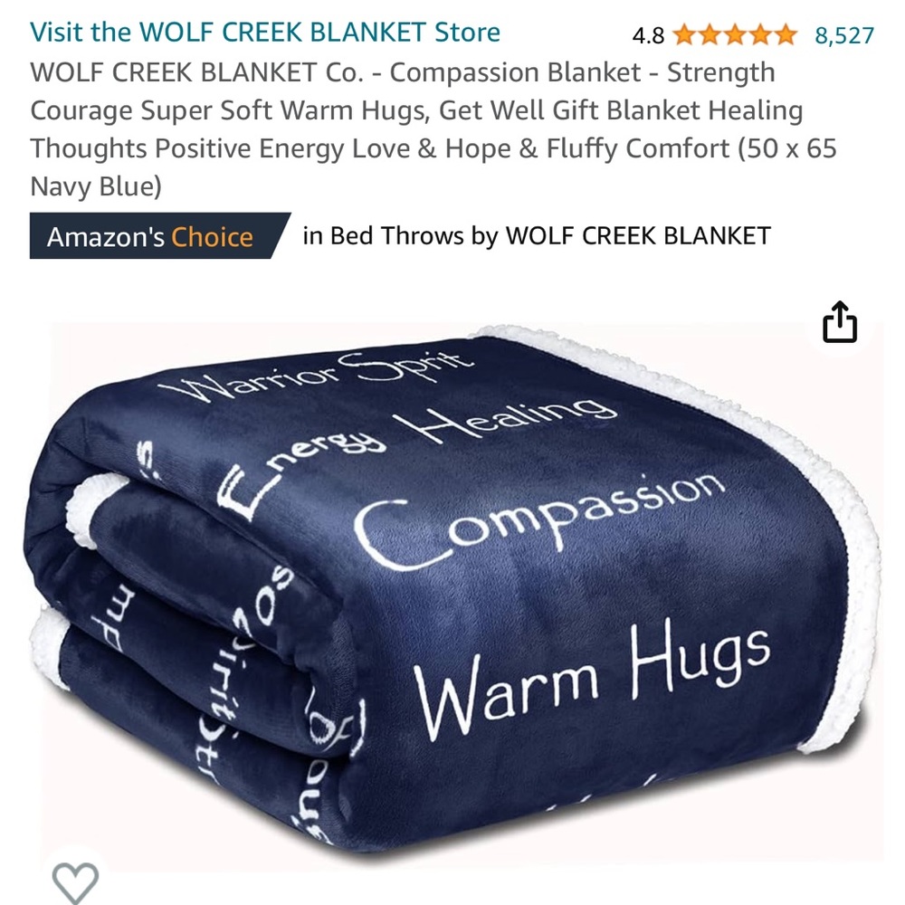 🆕WOLF CREEK BLANKET. 65”x50” Super Soft and Cozy. Navy and White